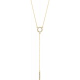 14K Yellow 1/6 CTW Diamond Circle 16-18 Bar Y Necklace photo