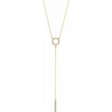 14K Yellow 1/6 CTW Diamond Circle 16-18 Bar Y Necklace photo