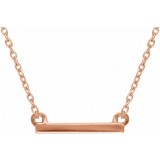 14K Rose 18x1.5 mm Petite Bar 16-18 Necklace photo