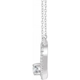 14K White  3/8 CTW Diamond Two-Stone Bar 16-18 Necklace photo 2