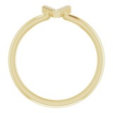 14K Yellow .04 CTW Diamond Initial V Ring photo 2