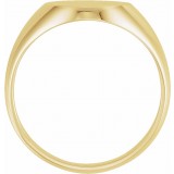 14K Yellow 14x12 mm Oval Signet Ring photo 2