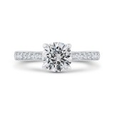 Shah Luxury 14K White Gold Diamond Engagement Ring with Euro Shank (Semi-Mount) photo