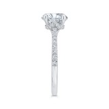 Shah Luxury 14K White Gold Oval Cut Diamond Solitaire Plus Engagement Ring (Semi-Mount) photo 3