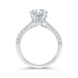 Shah Luxury 14K White Gold Oval Cut Diamond Solitaire Plus Engagement Ring (Semi-Mount) photo 4
