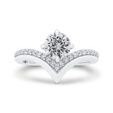 Shah Luxury 14K White Gold Round Cut Diamond Engagement Ring (Semi-Mount) photo