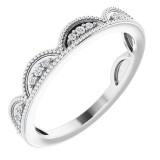 14K White 1/8 CTW Diamond Stackable Ring photo