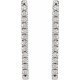 14K White 1/3 CTW Diamond French-Set Bar Earrings photo 2