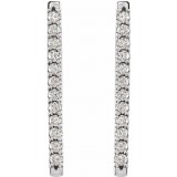 14K White 1/3 CTW Diamond French-Set Bar Earrings photo 2