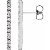 14K White 1/3 CTW Diamond French-Set Bar Earrings photo