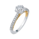 Shah Luxury 14K Two-Tone Gold Round Diamond Engagement Ring (Semi-Mount) photo 2