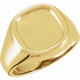 14K Yellow 12 mm Square Signet Ring photo 3