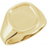 14K Yellow 12 mm Square Signet Ring photo