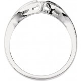 14K White V-Shape Fashion Ring photo 2