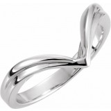 14K White V-Shape Fashion Ring photo