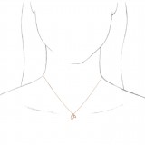 14K Rose .05 CTW Diamond Double Leaf 18 Necklace photo 3