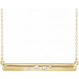 14K Yellow 1/10 CTW Diamond Bar 16-18 Necklace photo