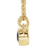 14K Yellow Blue Sapphire & .02 CTW Diamond 18 Necklace photo 2