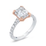 Shah Luxury 14K Two-Tone Gold Diamond Engagement Ring (Semi-Mount) photo 2