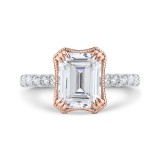 Shah Luxury 14K Two-Tone Gold Diamond Engagement Ring (Semi-Mount) photo
