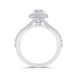 Shah Luxury Emerald Diamond Engagement Ring In 14K White Gold with Split Shank (Semi-Mount) photo 4