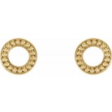 14K Yellow Beaded Stud Earrings photo 2