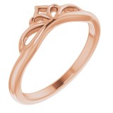 14K Rose Stackable Crown Ring photo