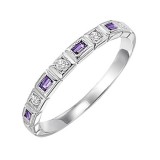 Gems One 10Kt White Gold Diamond (1/10Ctw) & Amethyst (1/8 Ctw) Ring photo