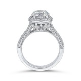 Shah Luxury 14K White Gold Round Diamond Halo Engagement Ring (Semi-Mount) photo 4