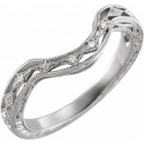 14K White .04 CTW Diamond Matching Band for 7x5 Oval Ring photo