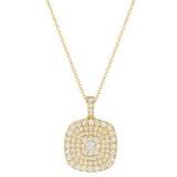 Henri Daussi 14k Yellow Gold Diamond Pendant photo