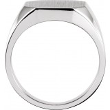 14K White 18x16 mm Octagon Signet Ring photo 2