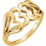 14K Yellow Heart Ring photo