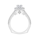 Shah Luxury Oval Diamond Halo Engagement Ring In 14K White Gold (Semi-Mount) photo 4