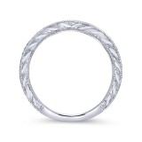 Gabriel & Co. 14k White Gold Victorian Diamond Wedding Band photo 2