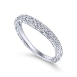 Gabriel & Co. 14k White Gold Victorian Diamond Wedding Band photo 3