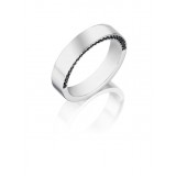 Henri Daussi 5mm Men's Wedding Band MB40 14k Gold White 0.40 Ctw. photo 2