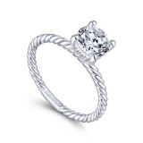 Gabriel & Co. 14k White Gold Hampton Solitaire Engagement Ring photo 3