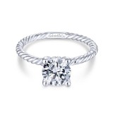 Gabriel & Co. 14k White Gold Hampton Solitaire Engagement Ring photo