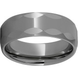 Rugged Tungsten  8mm Domed Band with Oval Facets and Polished Finish photo