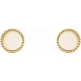 14K Yellow Engravable Beaded Earrings photo 2