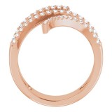 14K Rose 1/2 CTW Diamond Spiral Wrap Ring photo 2