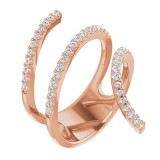 14K Rose 1/2 CTW Diamond Spiral Wrap Ring photo