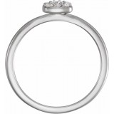 14K White 1/4 CTW Diamond Stackable Square Cluster Ring photo 2