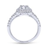 Gabriel & Co. 14k White Gold Contemporary Double Halo Engagement Ring photo 2