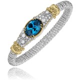 Vahan 14k Gold & Sterling Silver London Blue Topaz Bracelet photo