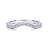 Gabriel & Co. 14k White Gold Victorian Curved Wedding Band photo