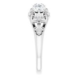 14K White 1 CTW Diamond Vintage-Inspired Three-Stone Anniversary Band photo 4