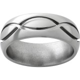 Titanium Domed Band with Infinity Design and Polish Finish photo