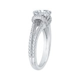 Shah Luxury 14K White Gold Cushion Cut Diamond Engagement Ring with Split Shank (Semi-Mount) photo 3